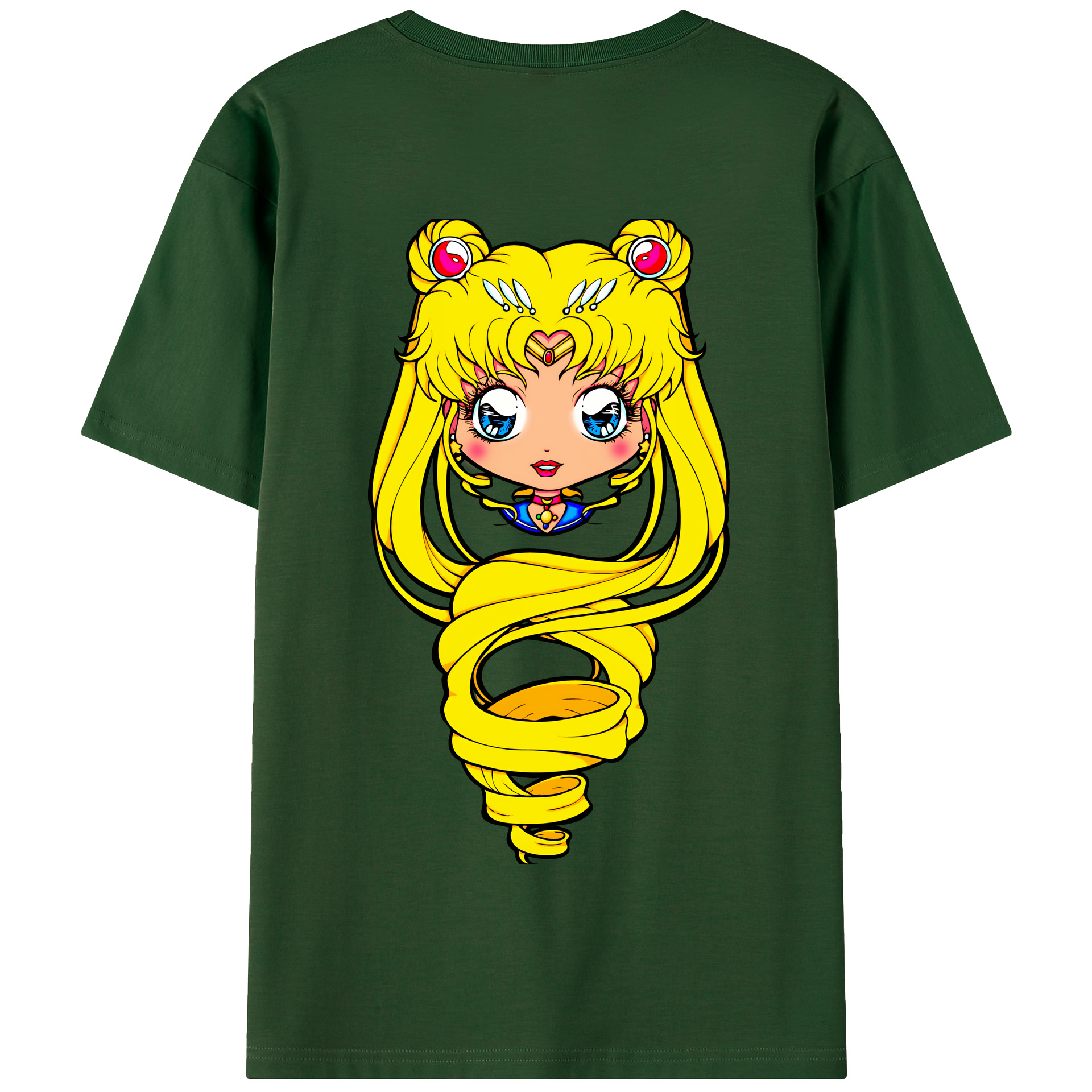 （画像用） 美少女戦士セーラームーン 月野 うさぎ つきの うさぎ Sailor Moon Tsukino Usagi 綿100％半袖Tシャツ（背面プリント）